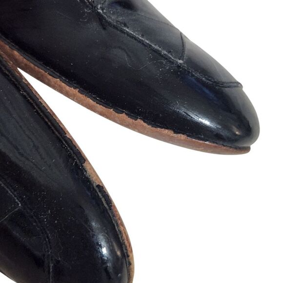 Vintage Florsheim Womens Heels Shoes Black Patent Leather Size 7 Square Toe - Picture 8 of 11